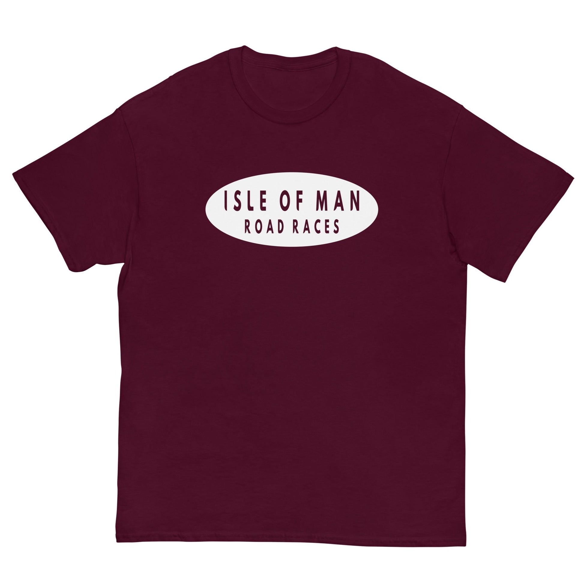 Isle Of Man TT Road Races T Shirt (Maroon Red) - Rotherhams