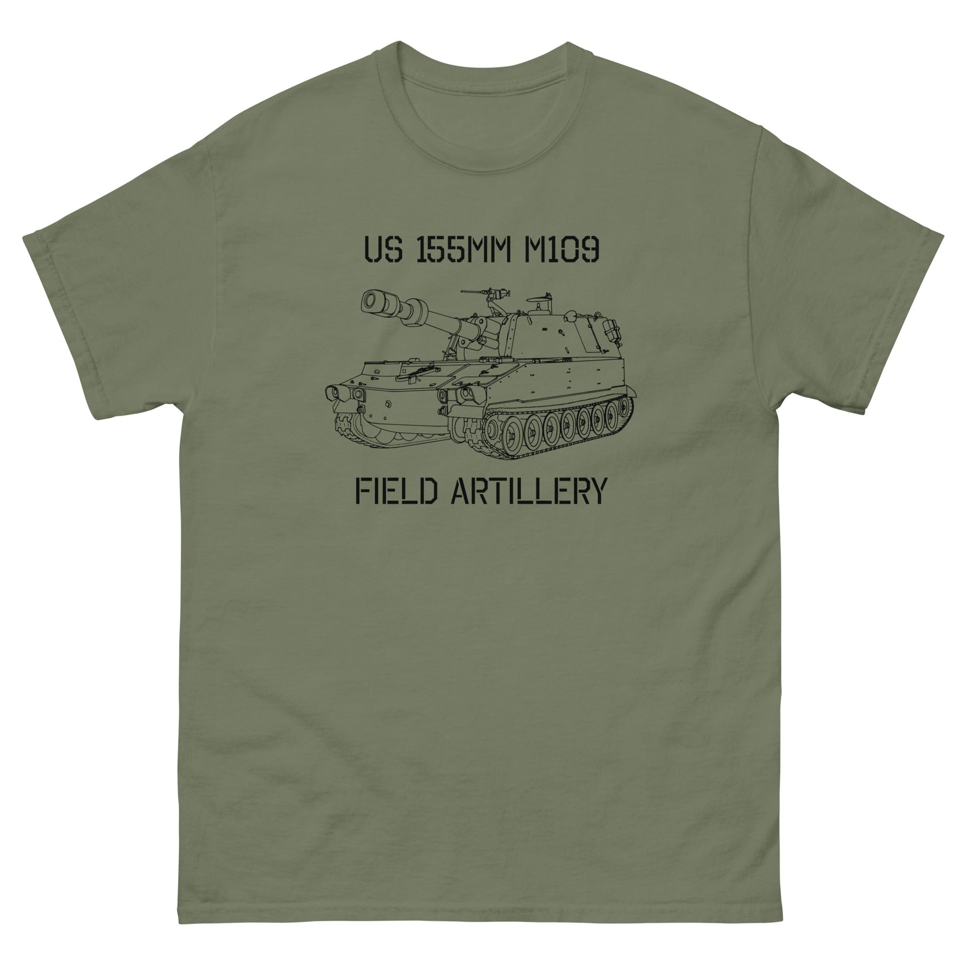 M109 Field Artillery Military T Shirt Olive Drab - Rotherhams
